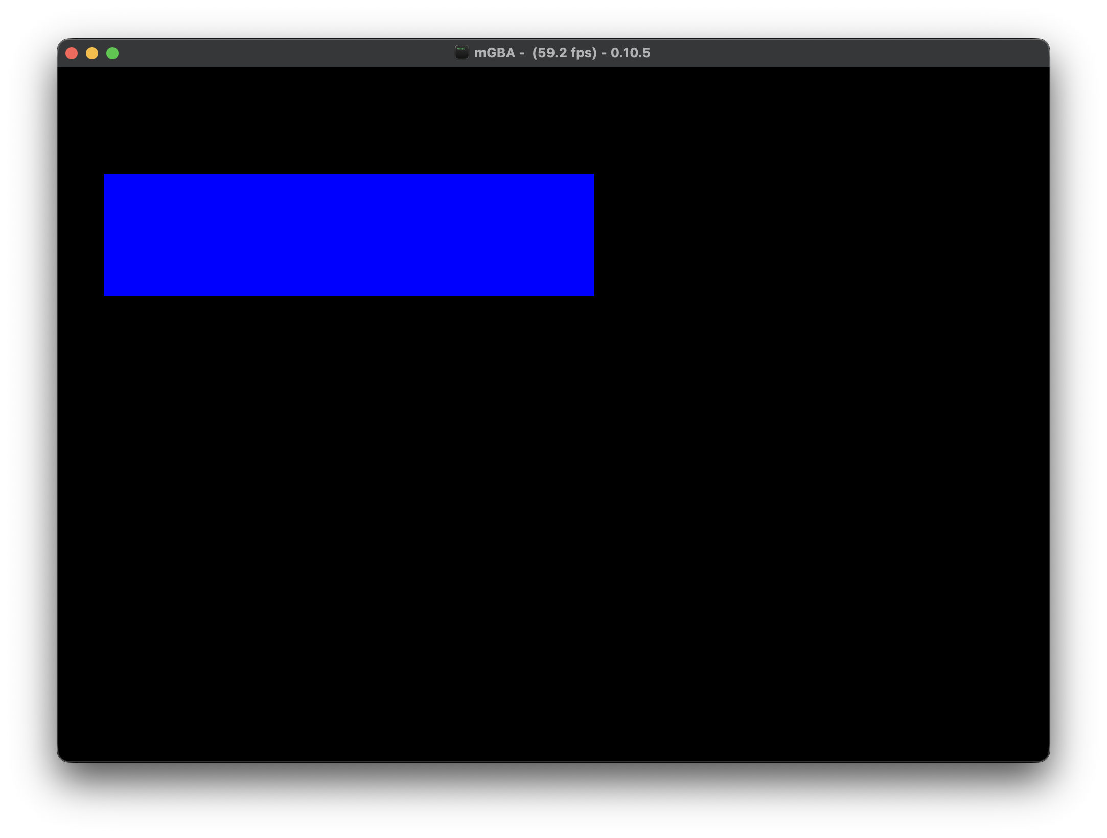 A blue, filled-in rectangle at (10, 20) of width 120 and height 30
