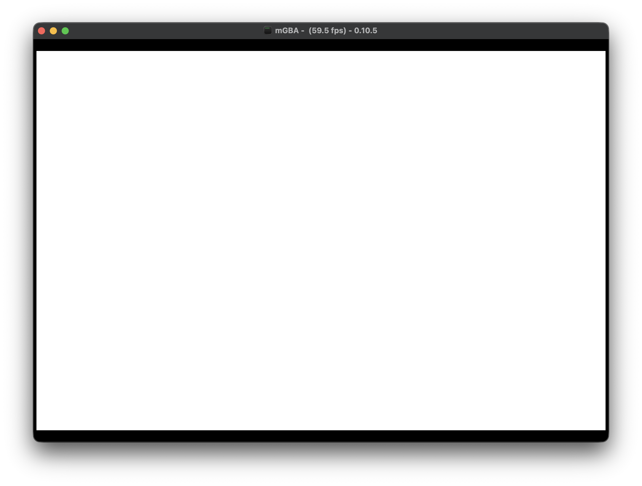 mGBA emulator showing a white background